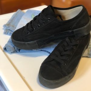 H&M black lace sneakers.